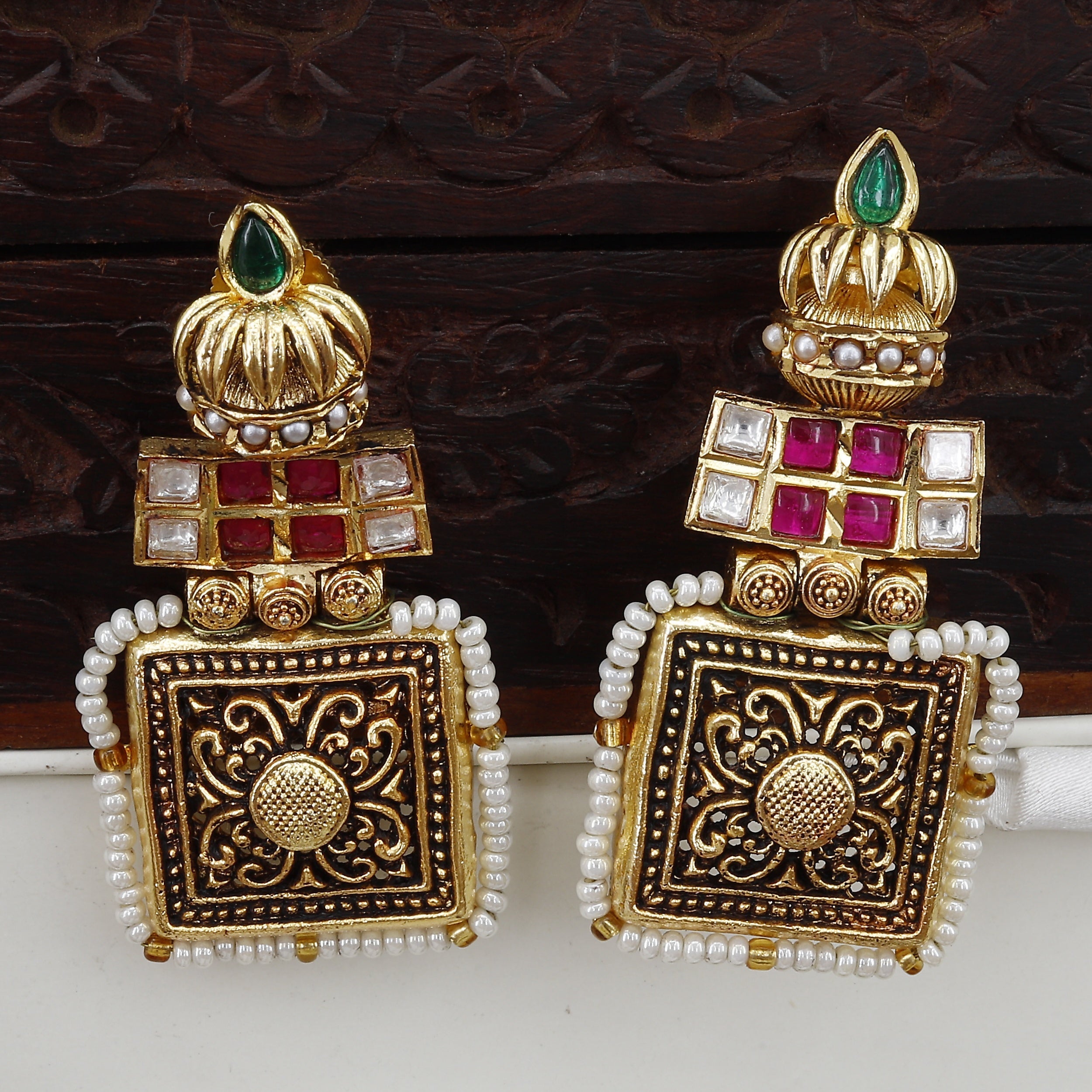 Antique Square Design Occasion Wear Earrings