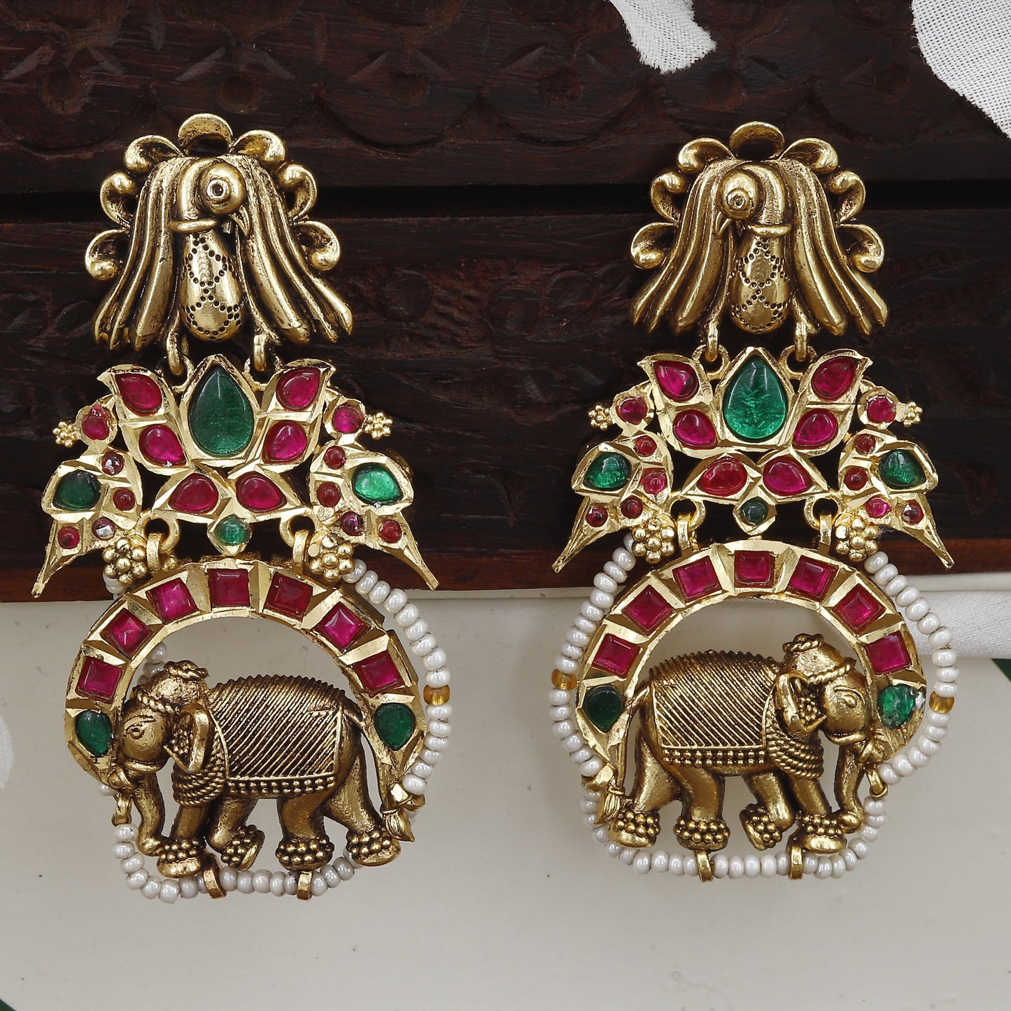 Antique Earrings With Elephant Design