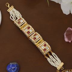 Antique Pastel Design Aand Kundan Bracelet