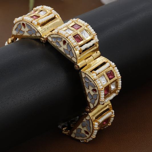 Antique Pastel Design Aand Kundan Bracelet