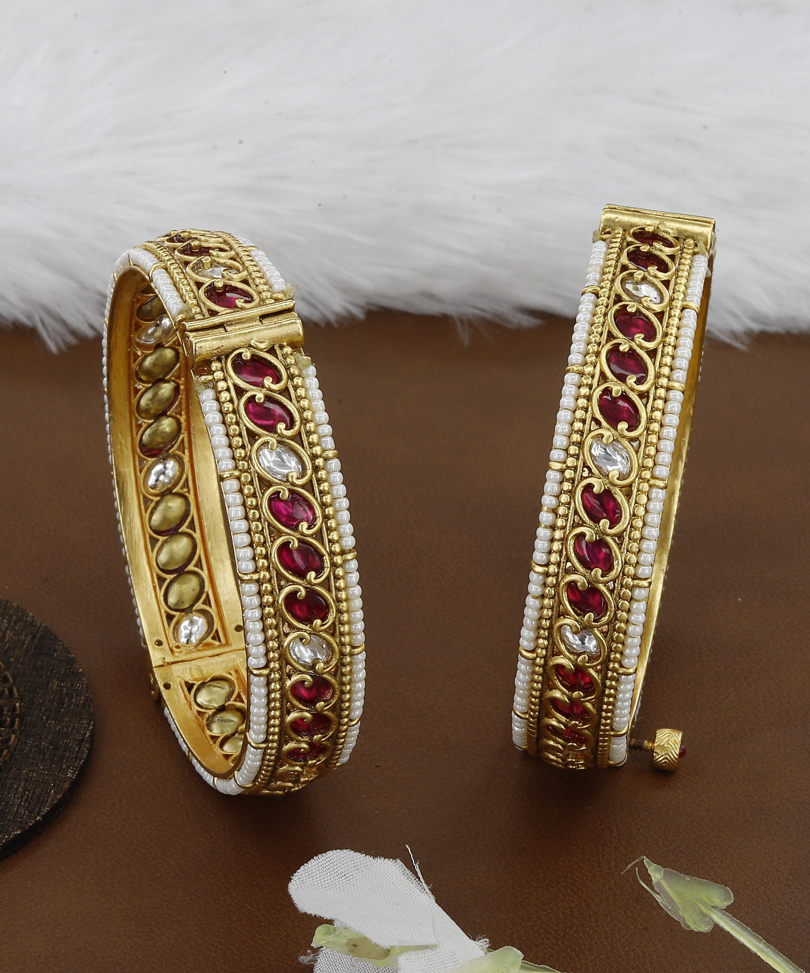 Antique Moti And Color Kundan Slim Patla