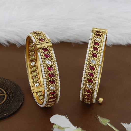 Antique Moti And Color Kundan Slim Patla