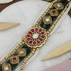 Antique Green Moti Loose Bracelet For Wedding