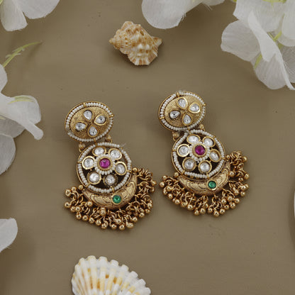 Flower Design Kundan Choker Set For Wedding