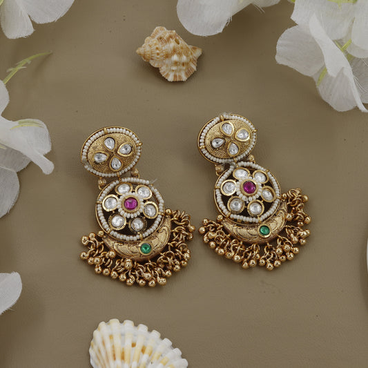 Flower Design Kundan Choker Set For Wedding